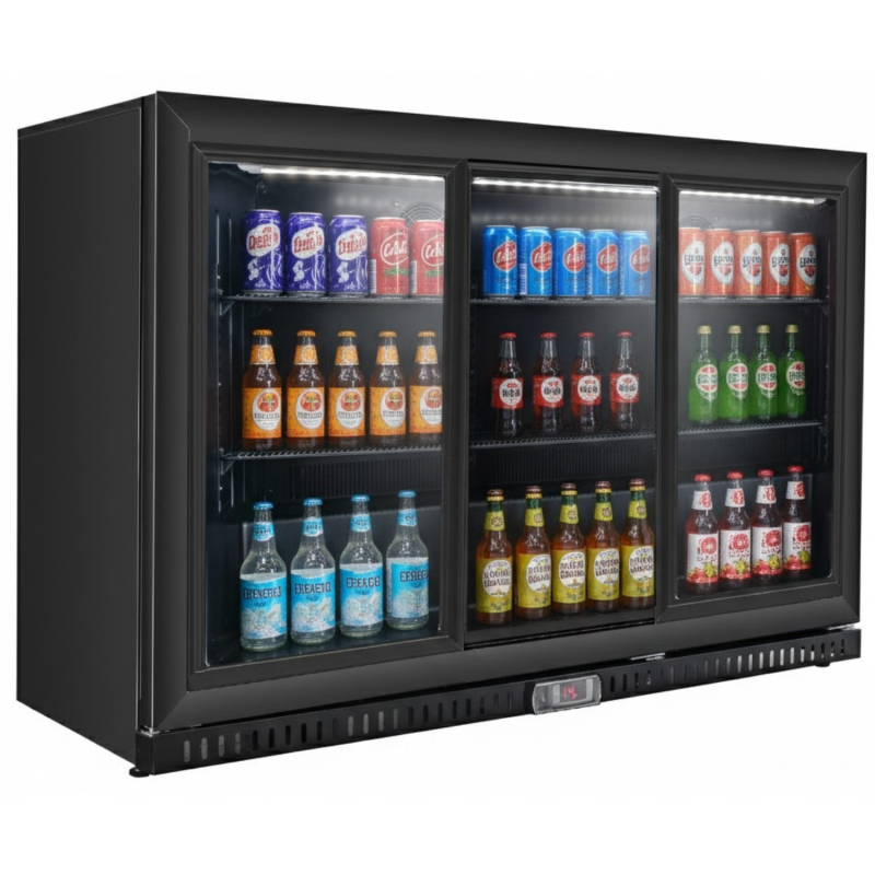 Arrière Bar bas 3 Portes coulissantes vitrées