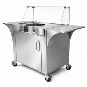 Chariot à Crêpes 1 Crêpière - Inox avec Rangement