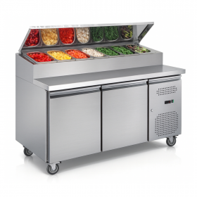 Saladette 2 portes groupe logé latéral tropicalisé - 800 mm