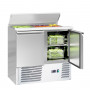 Saladette réfrigérée plan inox télescopiques 2 portes