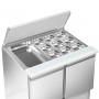 Saladette réfrigérée plan inox télescopiques 2 portes