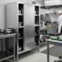 Armoire Inox professionnelle avec Portes Coulissantes - 1200 x 500 x 1800 mm