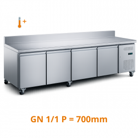 Desserte réfrigérée positive adossée 4 portes GN1/1