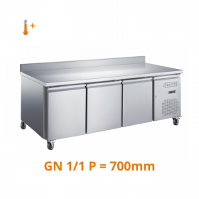 Desserte réfrigérée positive avec dosseret 3 portes GN 1/1