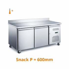 Desserte réfrigérée positive adossée 2 portes snack 600