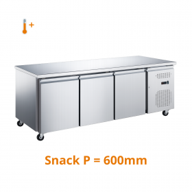 Table réfrigérée positive centrale 3 portes snack 600