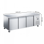 Table réfrigérée positive centrale 3 portes snack 600