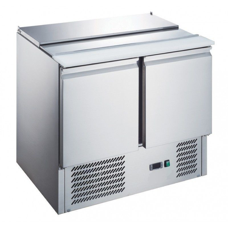 Saladette réfrigérée plan inox télescopiques 2 portes