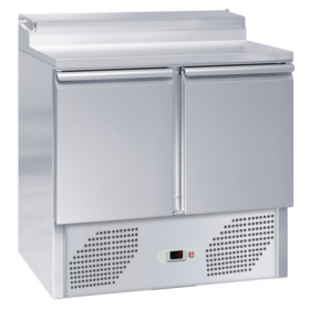 Saladette réfrigérée 2 portes GN 1/1 et top à ingrédients GN 1/6