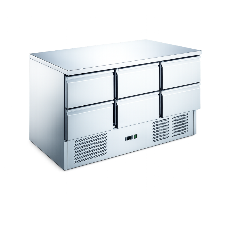 Table réfrigérée 6 tiroirs inox