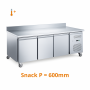 Table réfrigérée positive adossée 3 portes snack 600