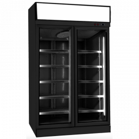 Vitrine réfrigérée négative Combisteel avec canopy - Congélateur - 2 portes - Noir