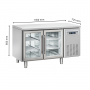 Table réfrigérée vitrée centrale 2 portes GN1/1
