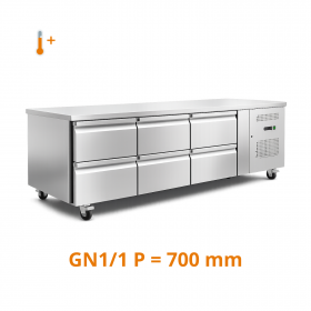 Desserte réfrigérée positive centrale 6 tiroirs GN1/1