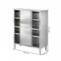 Armoire de rangement inox avec portes coulissantes – 1000 x 500 x 1800 mm