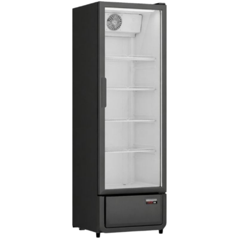 Armoire à boissons réfrigérée 350L noire et blanche 1 porte
