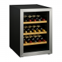 Cave à Vin de Service - 15 Bouteilles - Cadre Inox - Étagères en Bois