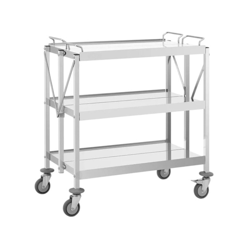 Chariot de Service Pliable en Inox - 635 x 400 mm