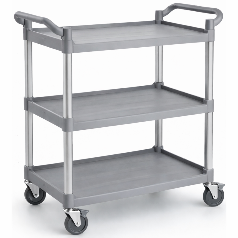 Chariot de service 3 niveaux – Polypropylène gris