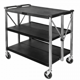 Chariot de service pliant - 3 Plateaux