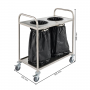 Chariot inox 2 poubelles avec 2 arceaux