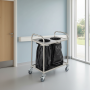Chariot inox 2 poubelles avec 2 arceaux