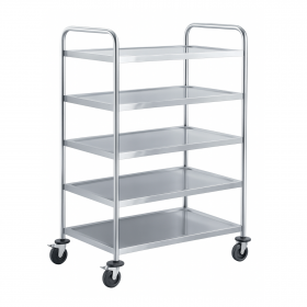 Chariot service inox - 920 x 600mm - avec 5 étagères