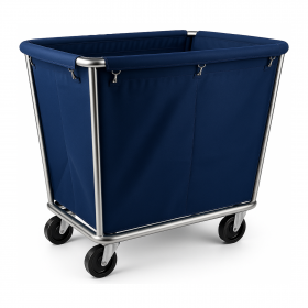 Chariot à linge conique inox avec roulettes