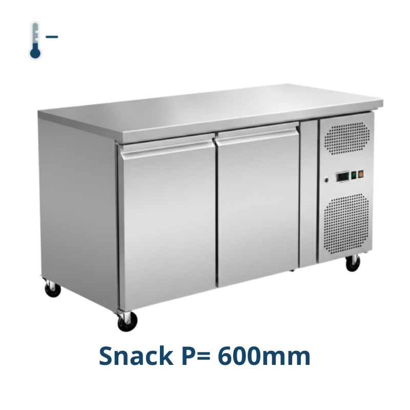 Desserte réfrigérée négative centrale 2 portes snack 600