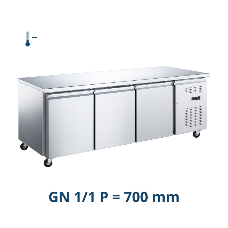 Desserte réfrigérée négative centrale 3 portes GN1/1