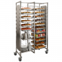 Echelle 12 niveaux GN 1/1 double rangée avec panneaux latéraux - Chariot inox