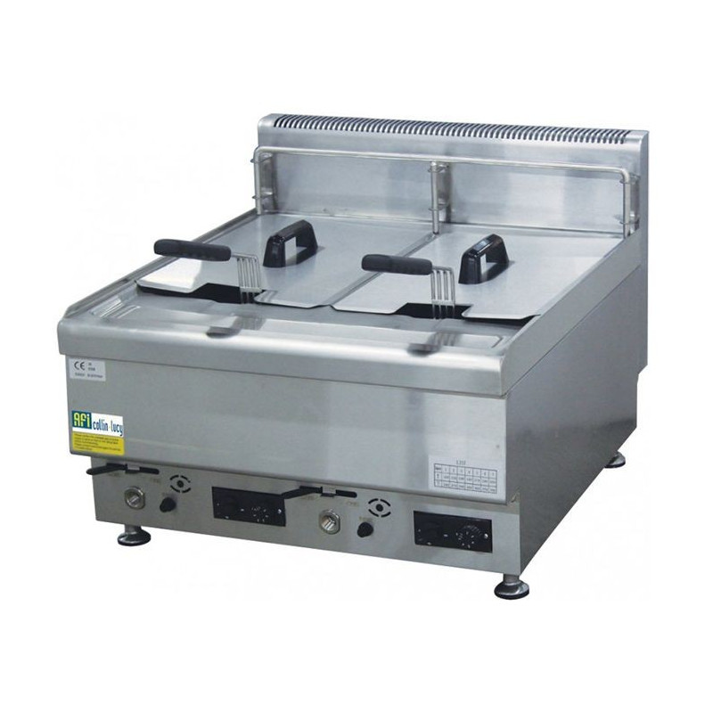 Friteuse professionnelle gaz à poser 2 x 10 litres