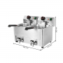 Friteuse électrique avec vanne de vidange - 2 x 8 Litres