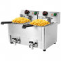 Friteuse électrique avec vanne de vidange - 2 x 8 Litres
