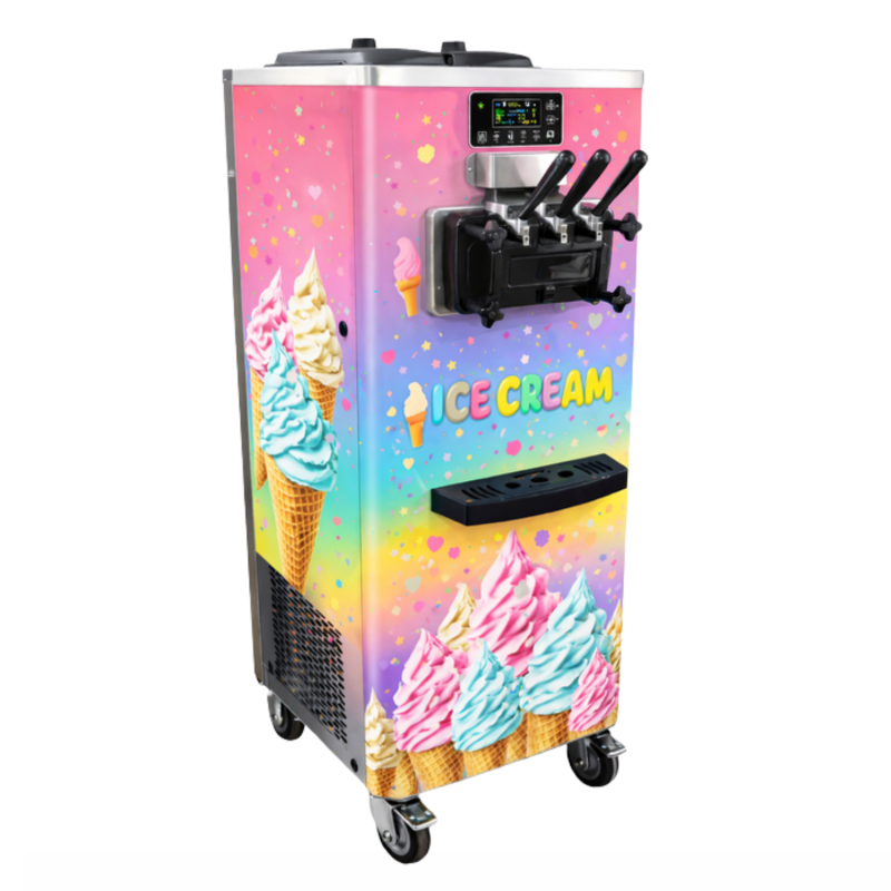 Machine à glace à l'italienne 2 parfums 3 manettes