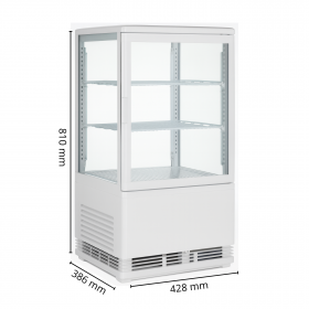 Mini vitrine réfrigérée positive à poser 58 L - Blanc