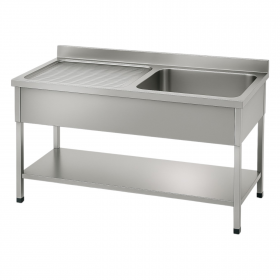 Plonge 1 bac + Égouttoir gauche 1400 x 700 mm