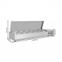 Saladette réfrigérée à ingrédients inox - 1500 mm - 5 GN 1/3 + 1 GN 1/2