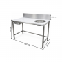 Table de préparation poisson 1 bac de rinçage 1000 x 600 mm
