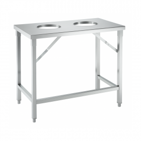 Table de tri inox 2 trous vide-déchets – 1000 x 600 x 910 mm