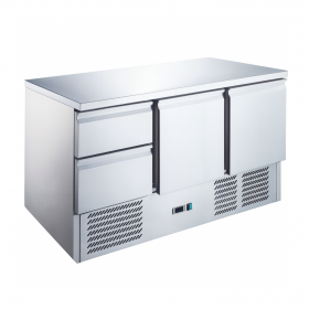 Table desserte réfrigérée 2 portes -2 tiroirs - inox