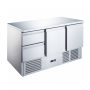 Table desserte réfrigérée 2 portes -2 tiroirs - inox