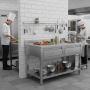 Table inox adossée 1000 x 600 mm avec 2 tiroirs