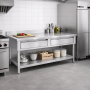 Table inox adossée 1200 x 600 mm avec 2 tiroirs