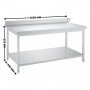 Table inox professionnelle Adossée- 2000 x 600 mm