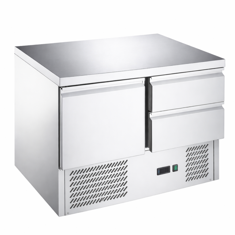 Table réfrigérée 1 porte et 2 tiroirs inox