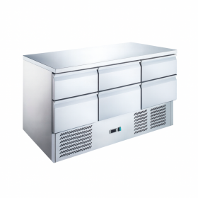 Table réfrigérée 6 tiroirs inox GN 1/1