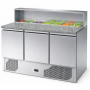 Table à pizza réfrigérée en granit 3 portes avec saladette