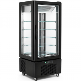 Vitrine négative 4 faces vitrées 475 litres noire - Congélateur