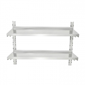 Étagère murale inox double